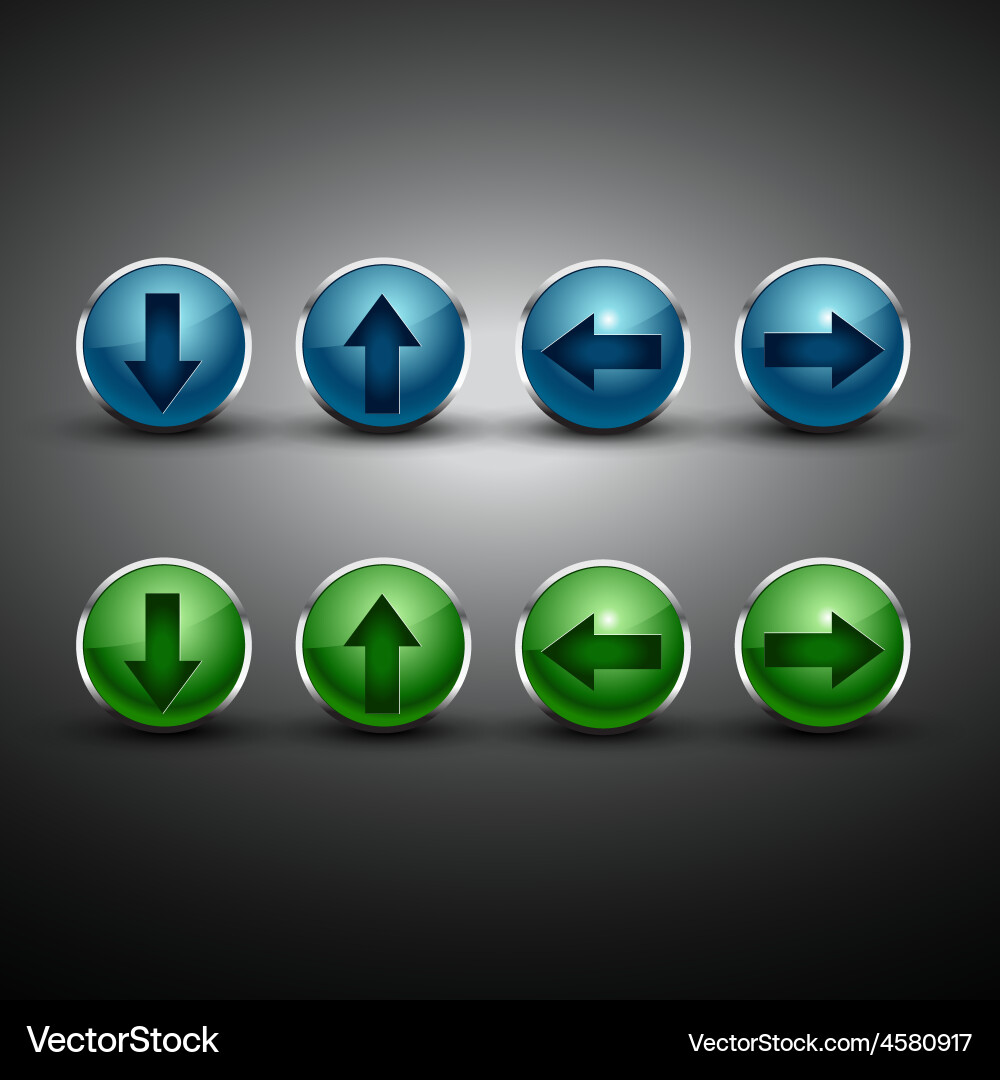 Arrow button in two colors vector image