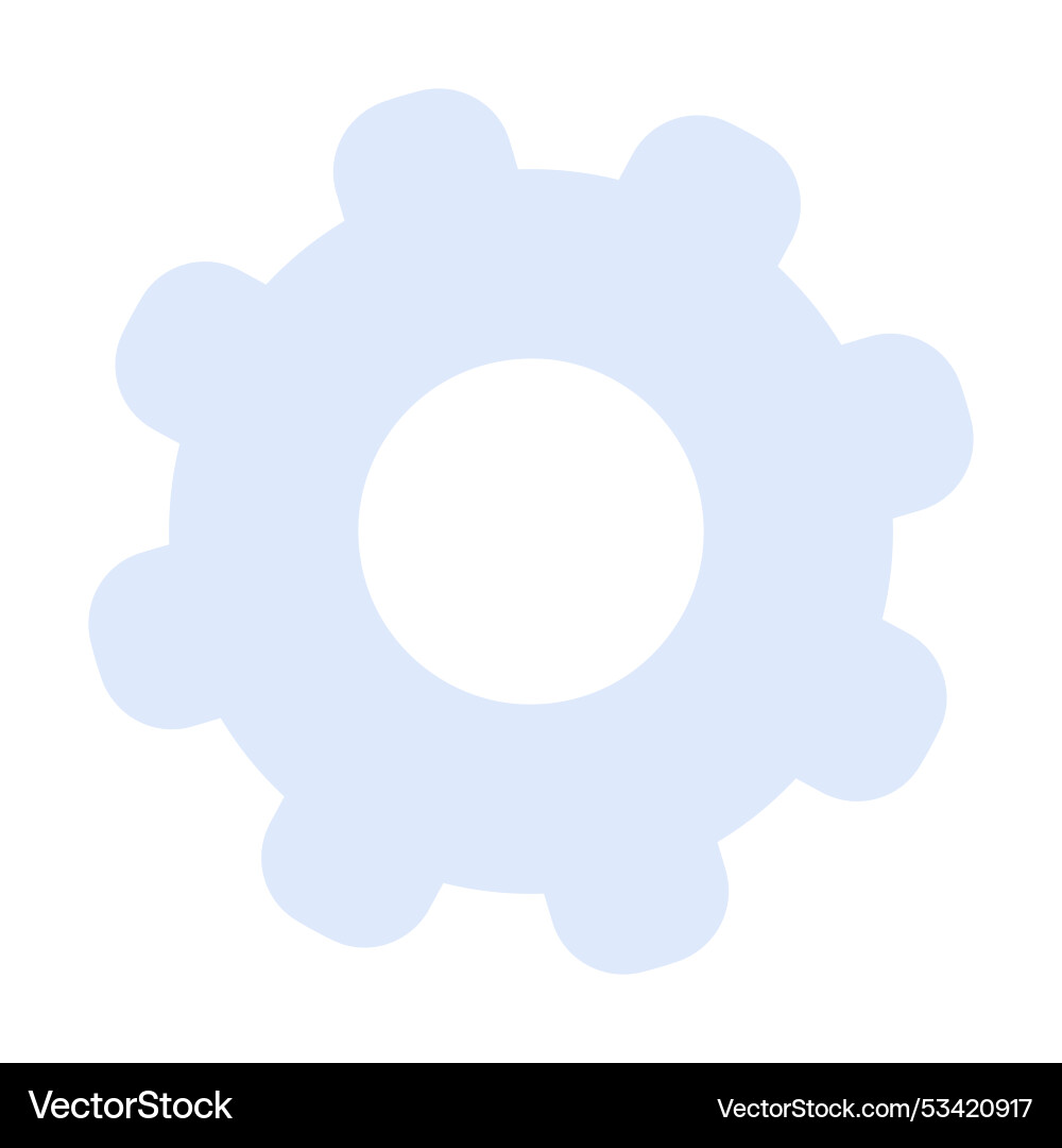Blue gear shape with multiple rounded edges Blue gear shape with multiple rounded edges vector image