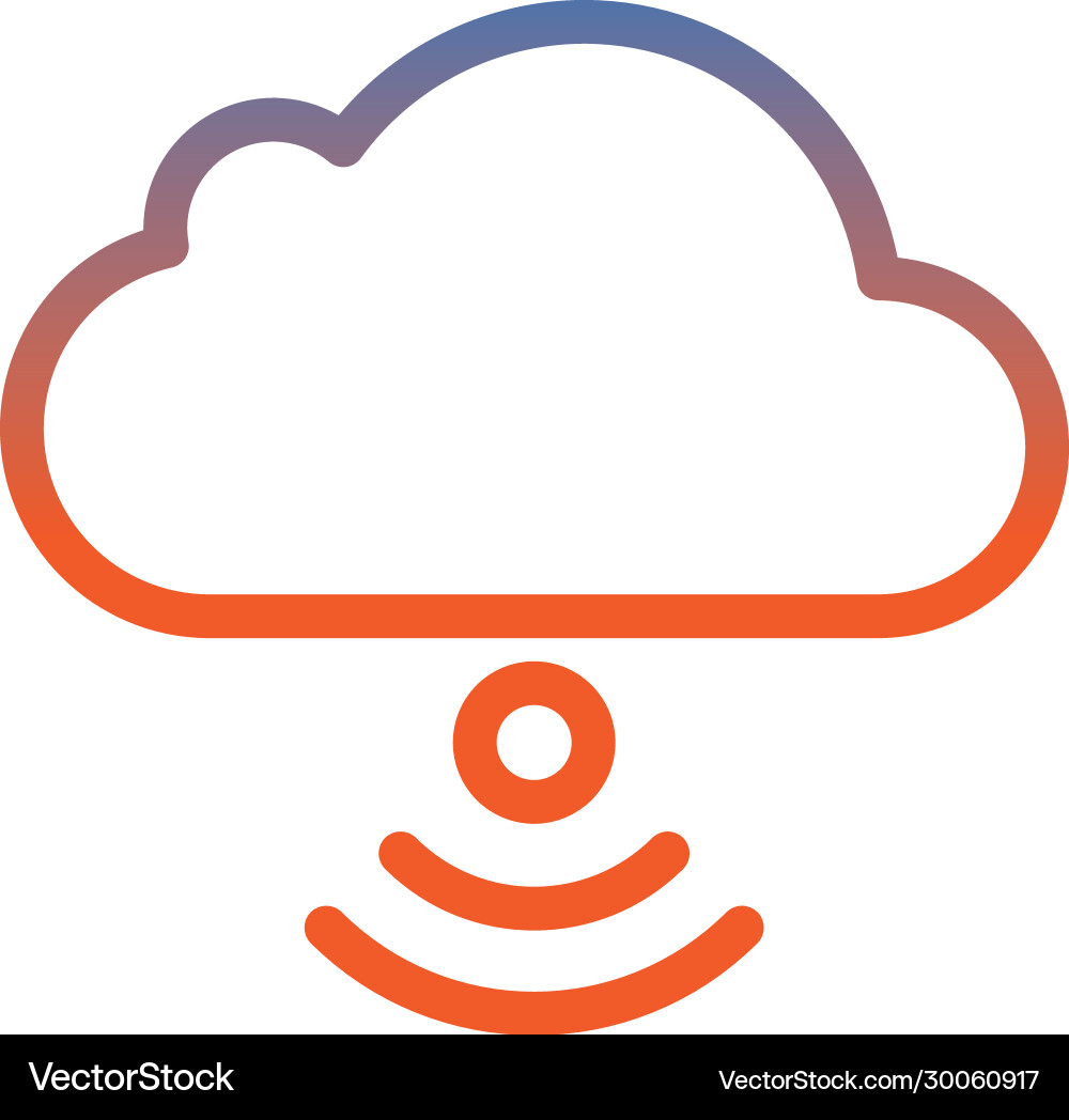 Cloud computing with wifi signal vector image