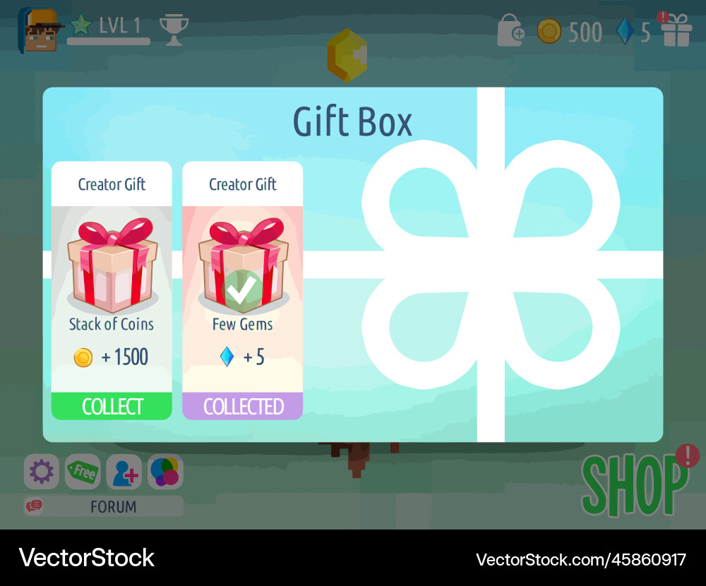 Complete set of level button game ui pop-up icon Vector Image