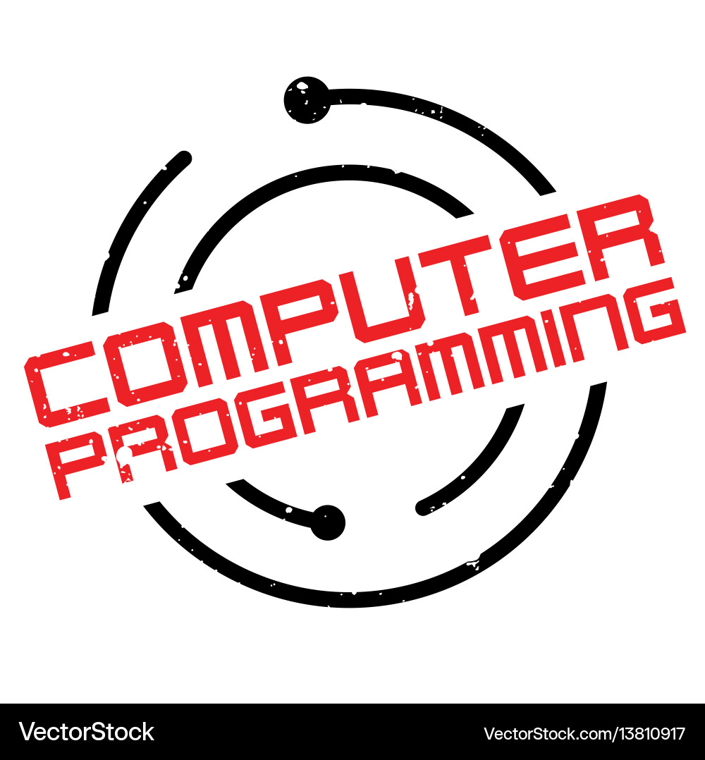 Computer programming rubber stamp Computer programming rubber stamp vector image