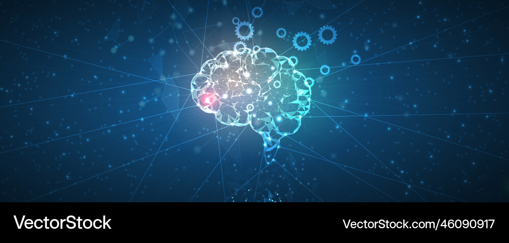 Conceptual technology of artificial intelligence Vector Image
