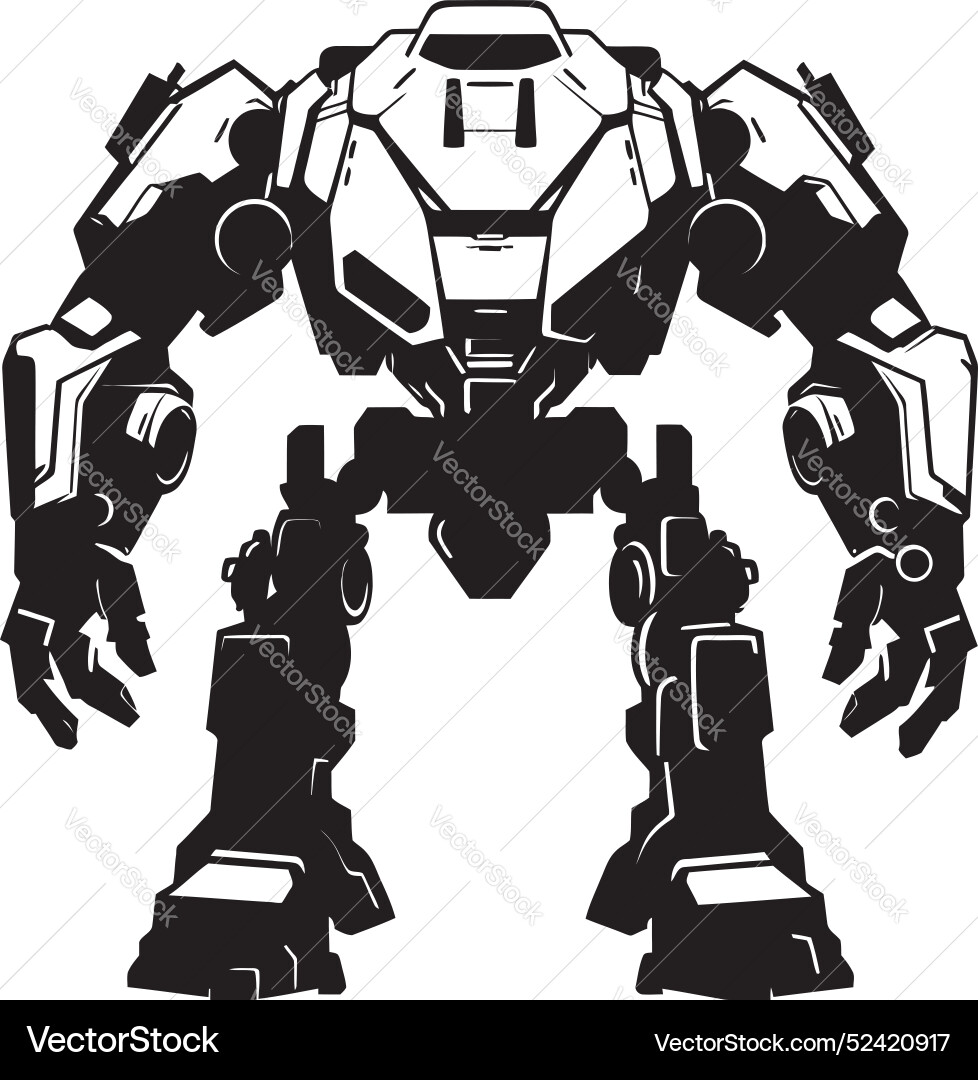 Cybernetic vanguard black logo icon mechanical Cybernetic vanguard black logo icon mechanical vector image