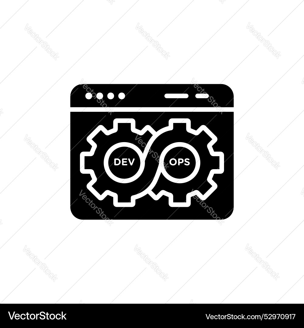 Devops line icon isolated on white background Devops line icon isolated on white background vector image