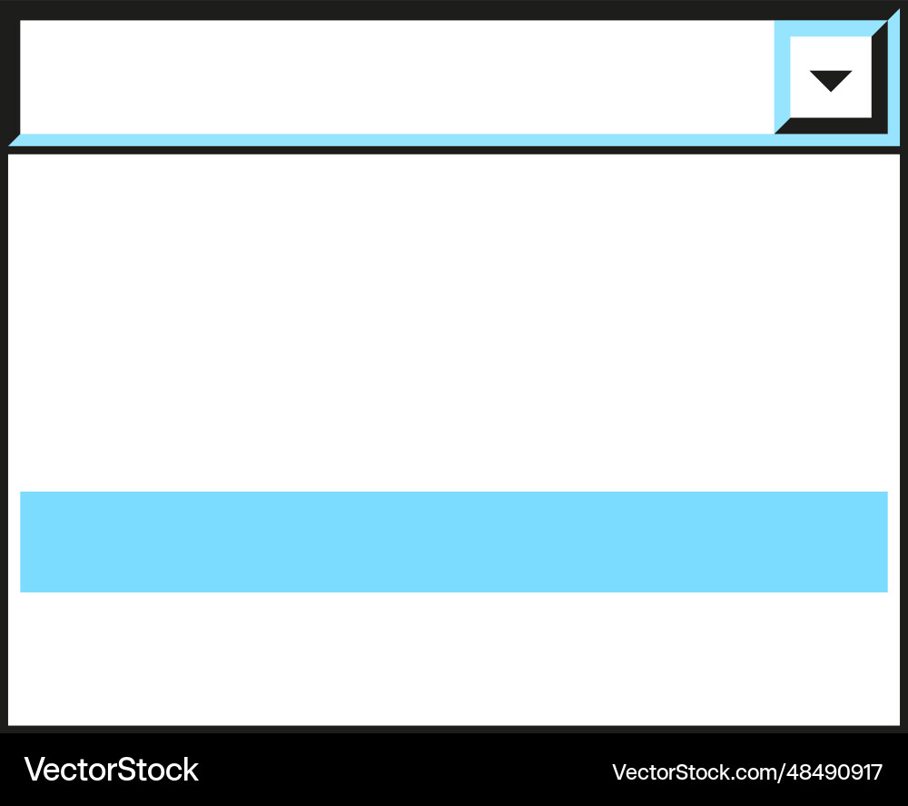 Drop down list in retro os style interface vector image
