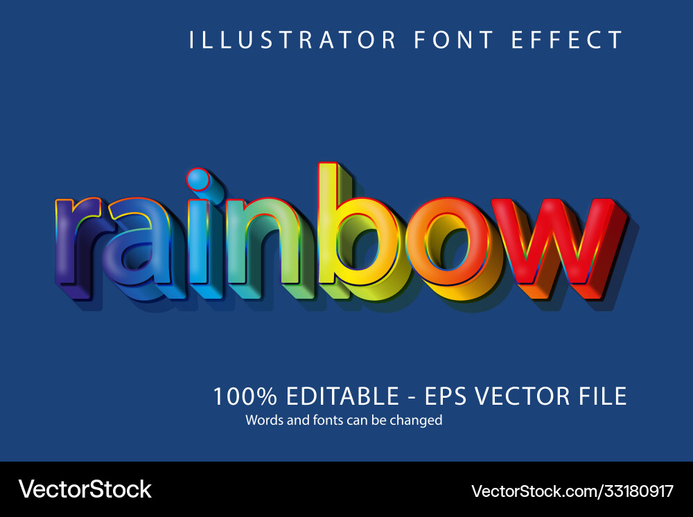 Editable text style effect typography template vector image