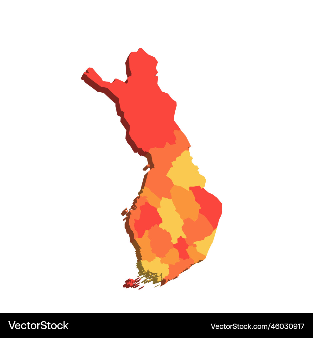 Finland political map of administrative divisions Finland political map of administrative divisions vector image