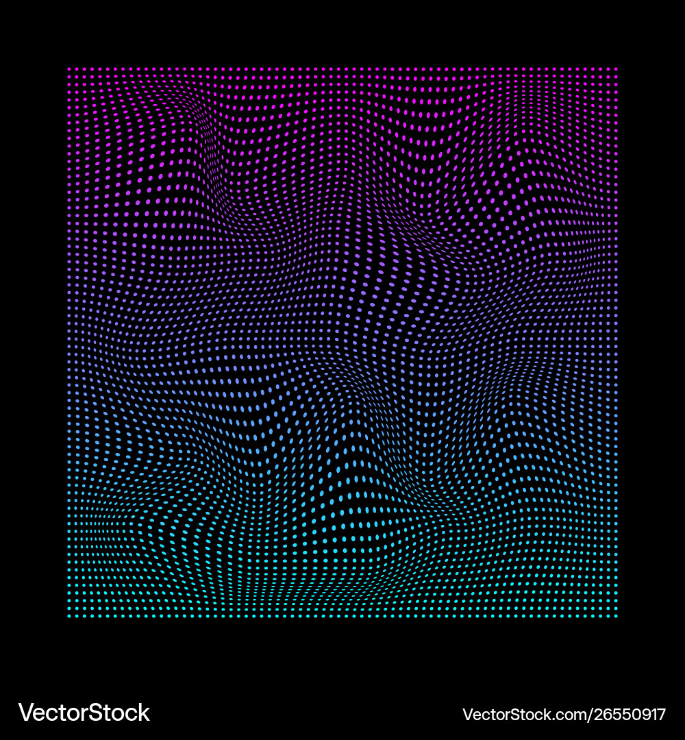 Glitched quadratische kleine Partikel in Neon Vivid Glitched quadratische kleine Partikel in Neon Vivid vektorbild