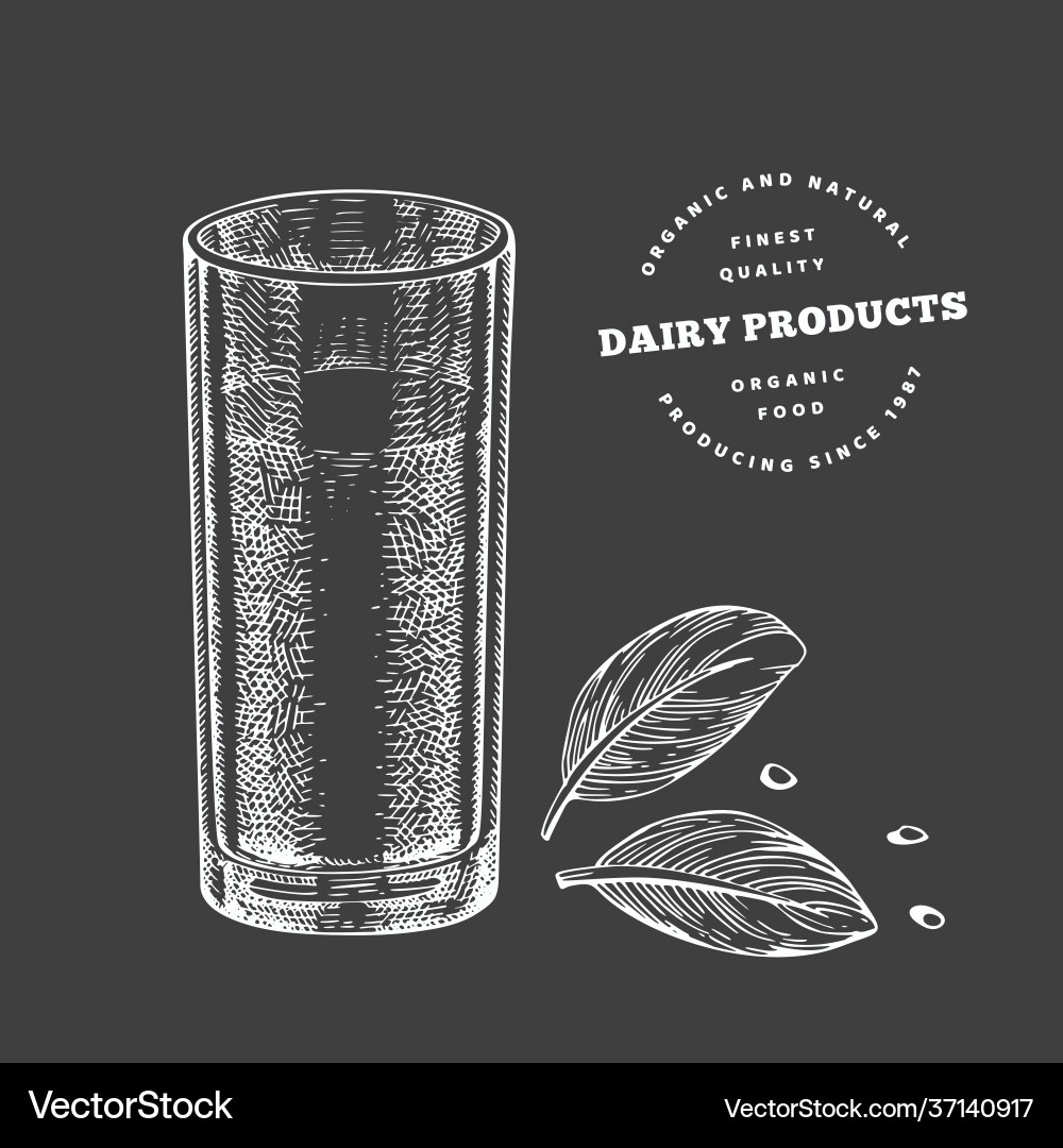 Hand gezeichnete Skizze Stil Glas Milch Bio Hand gezeichnete Skizze Stil Glas Milch Bio vektorbild