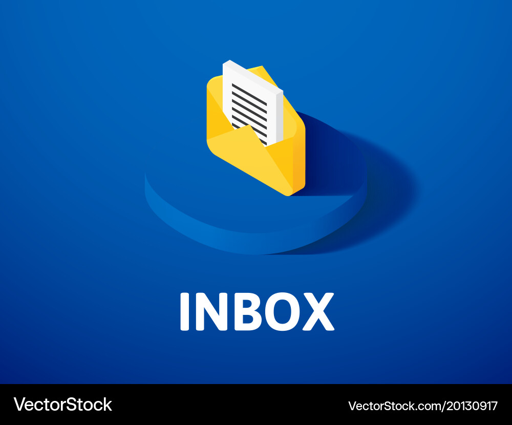 Inbox isometric icon isolated on color background vector image