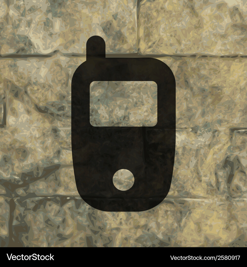 Mobile phone flat modern web button and space vector image