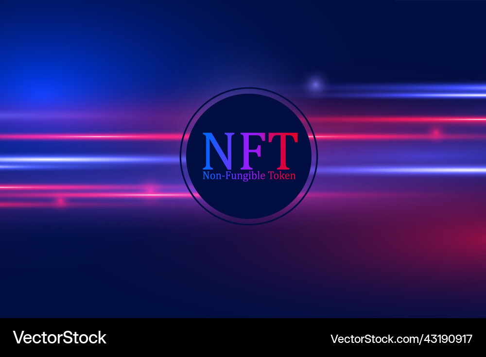 Nft nonfungible token blockchain bitcoin crypto vector image