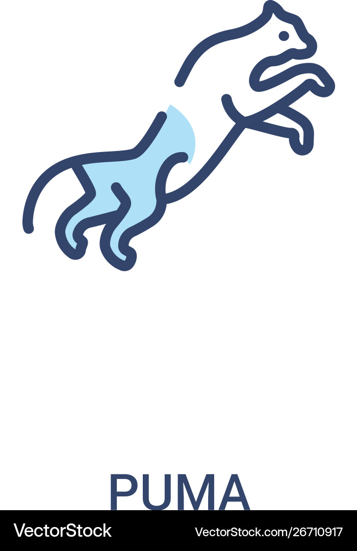 Puma concept 2 colored icon simple line element Puma concept 2 colored icon simple line element vector image