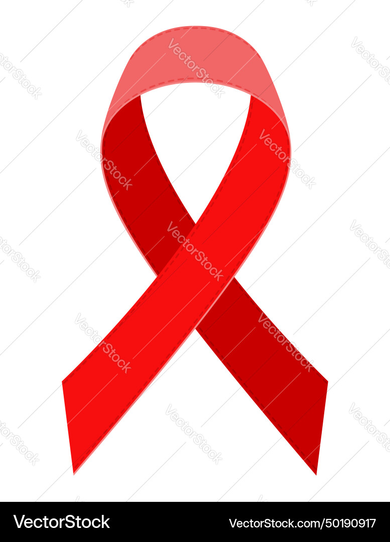 Red ribbon aids awareness stock Red ribbon aids awareness stock Vector Image