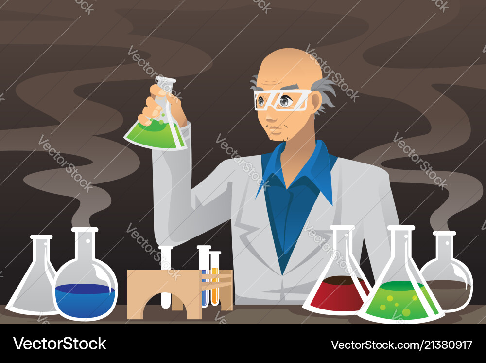 Scientist in lab vector image