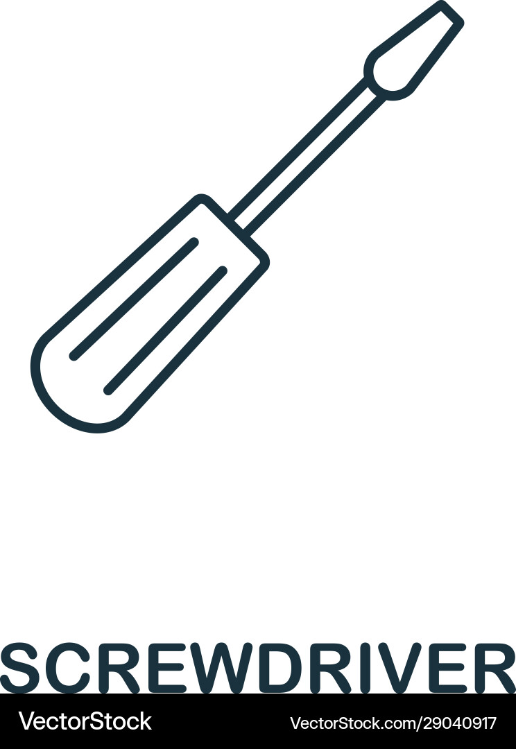Screwdriver line icon thin style element from Screwdriver line icon thin style element from vector image