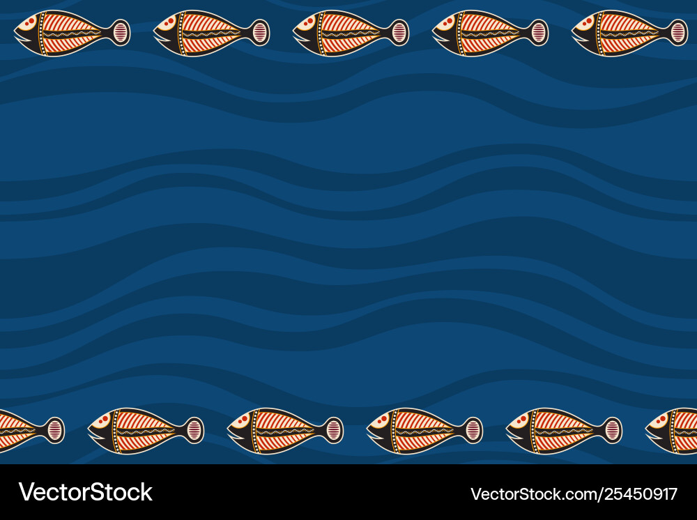 Seamless horizontal border pattern with fishes Seamless horizontal border pattern with fishes vector image