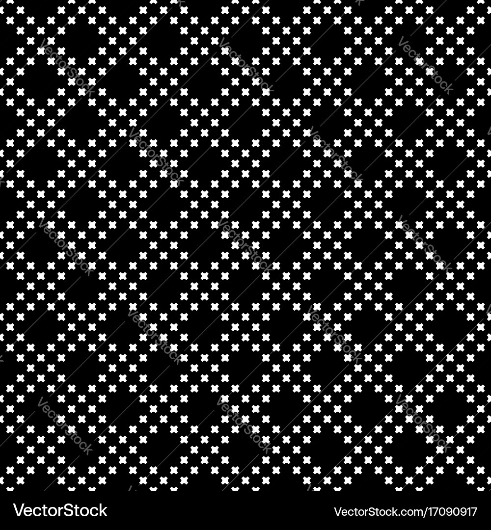 Seamless pattern small crosses diagonal grid vector image