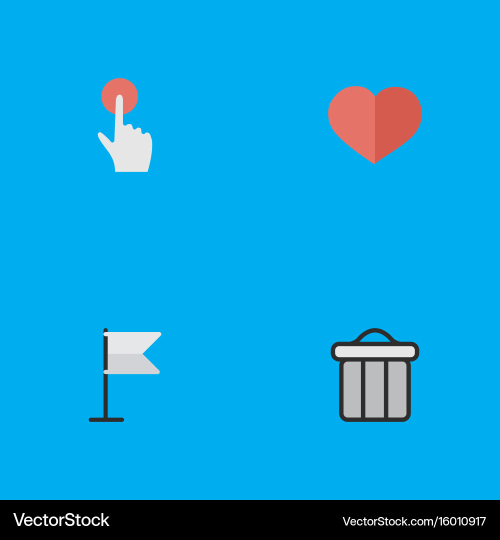 Set of simple interface icons elements heart vector image