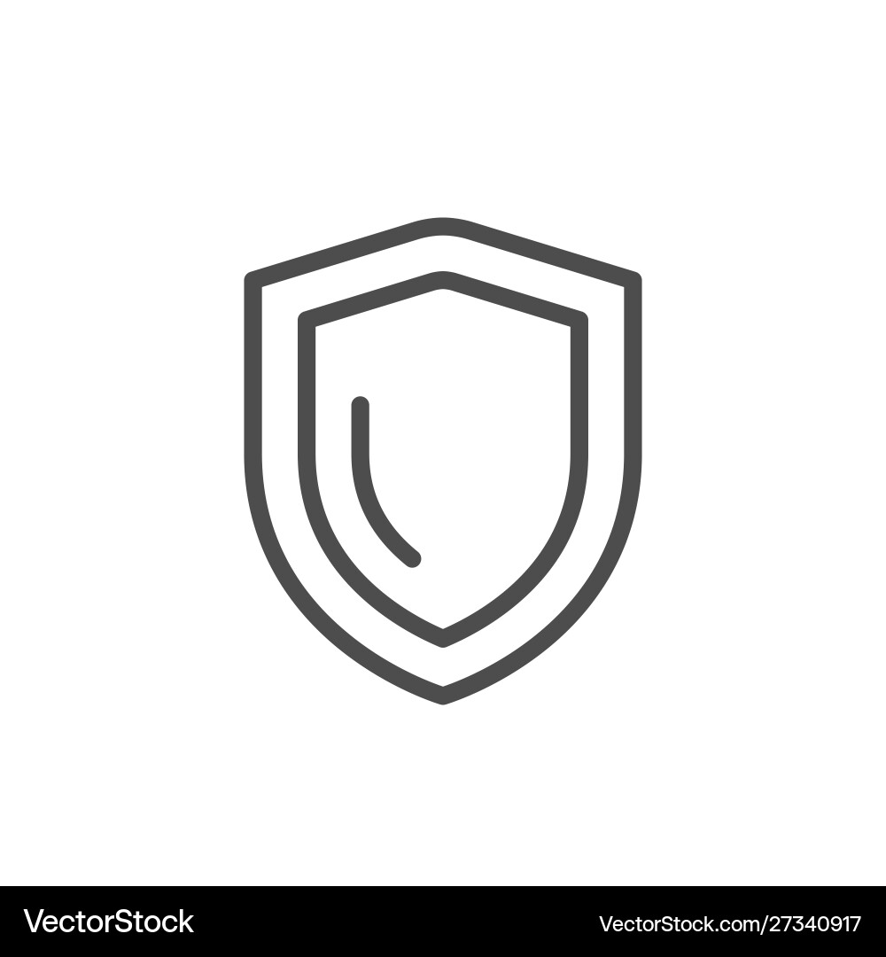 Shield line icon and security concept Shield line icon and security concept vector image