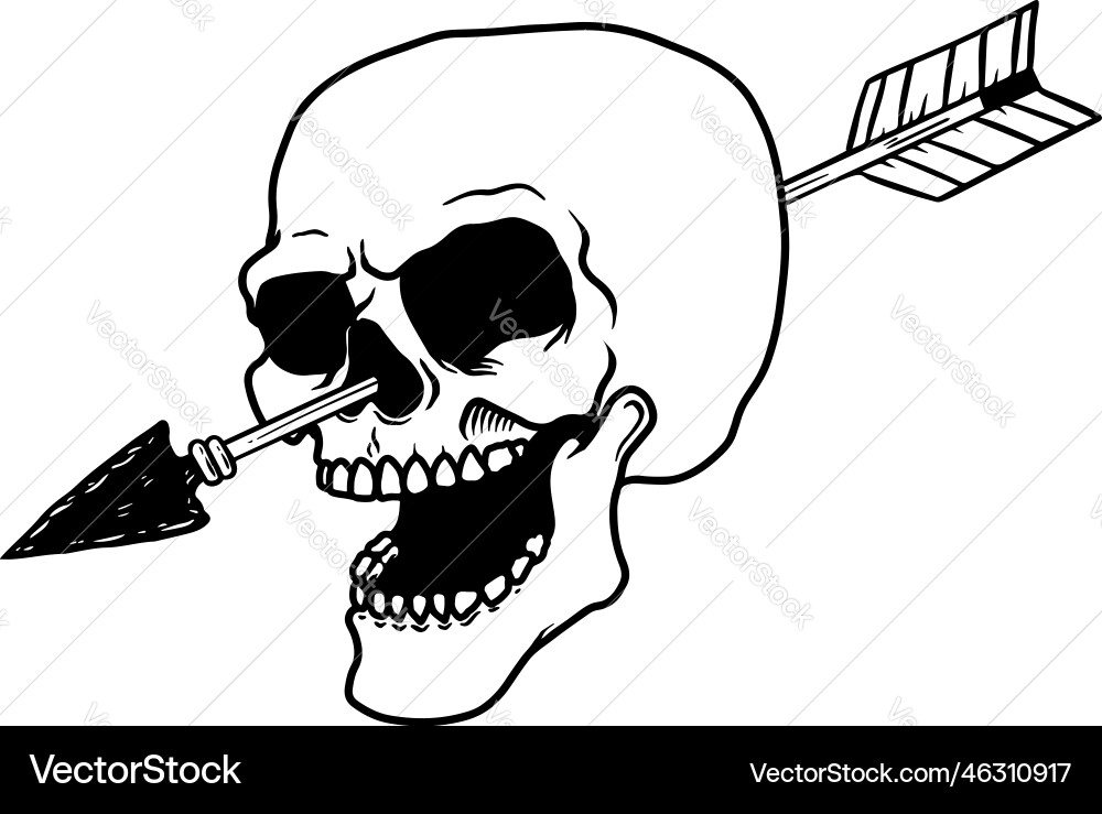 Skull with arrow in head design element Skull with arrow in head design element vector image