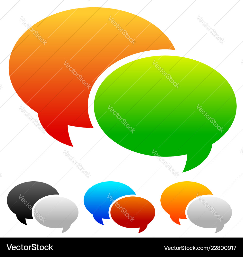 Speech bubble graphics two overlapping Speech bubble graphics two overlapping vector image