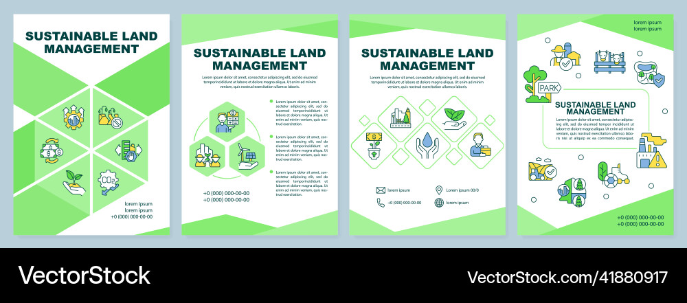 Sustainable land management brochure template Sustainable land management brochure template vector image