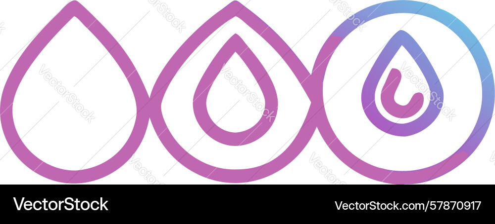 Three gradient water droplets design generative Vector Image