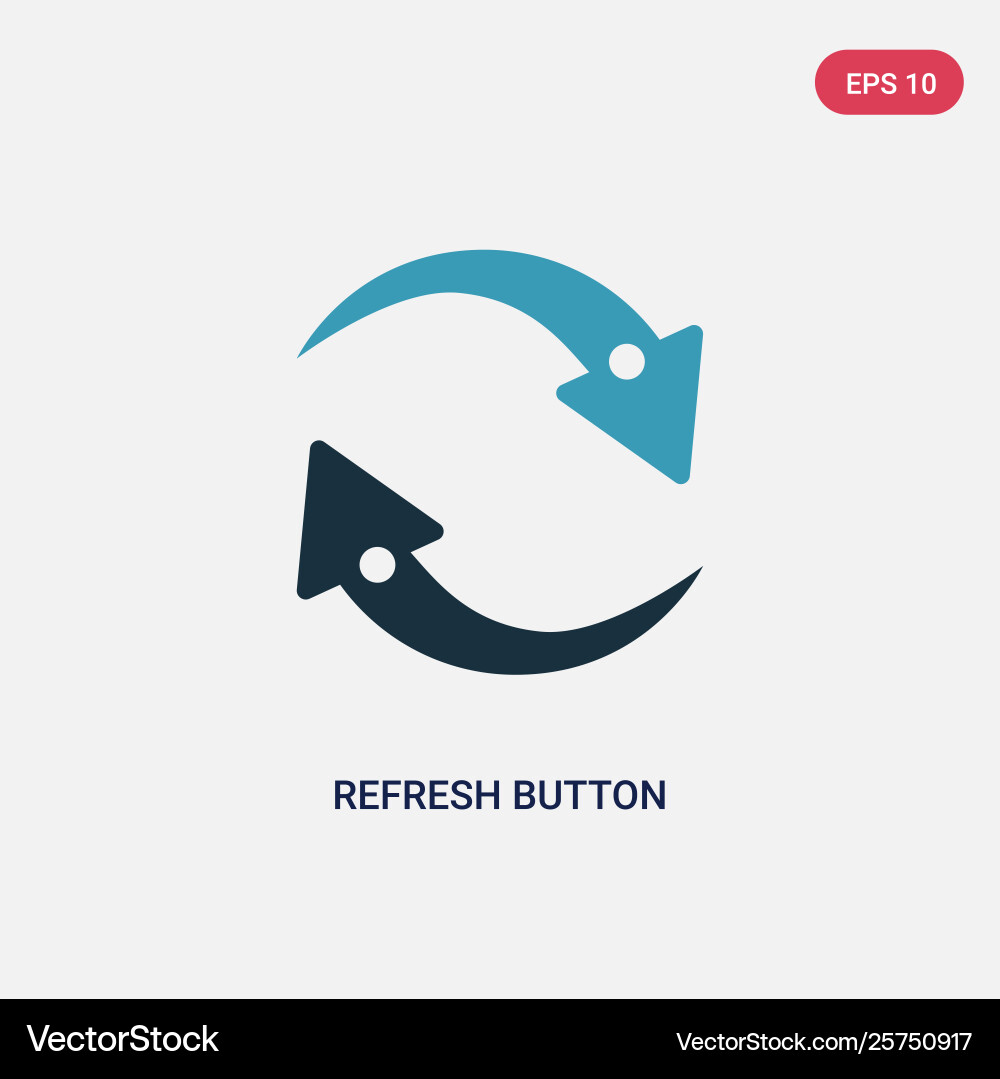 Two color refresh button icon from user interface Two color refresh button icon from user interface vector image