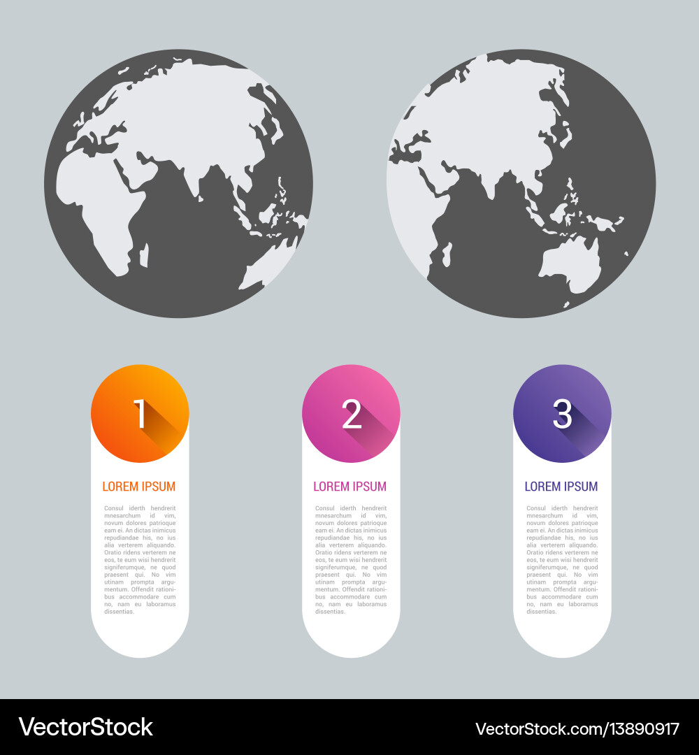 World Map Pointer Icons vector image