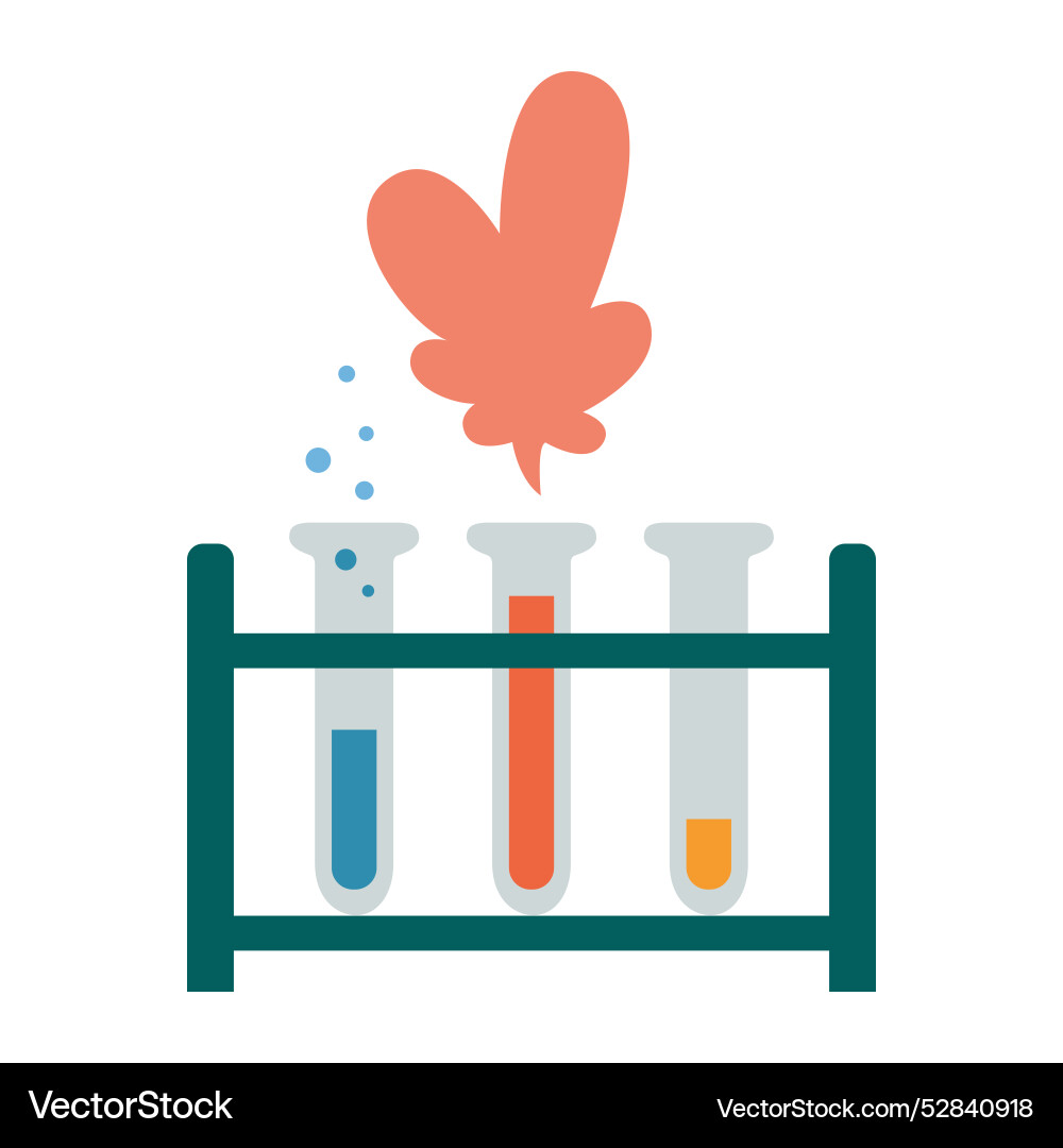 3 lab test tubes in a stand with different colors 3 lab test tubes in a stand with different colors vector image