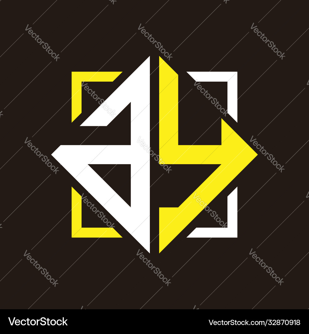A y quadrangle monogram initials with square A y quadrangle monogram initials with square Vector Image