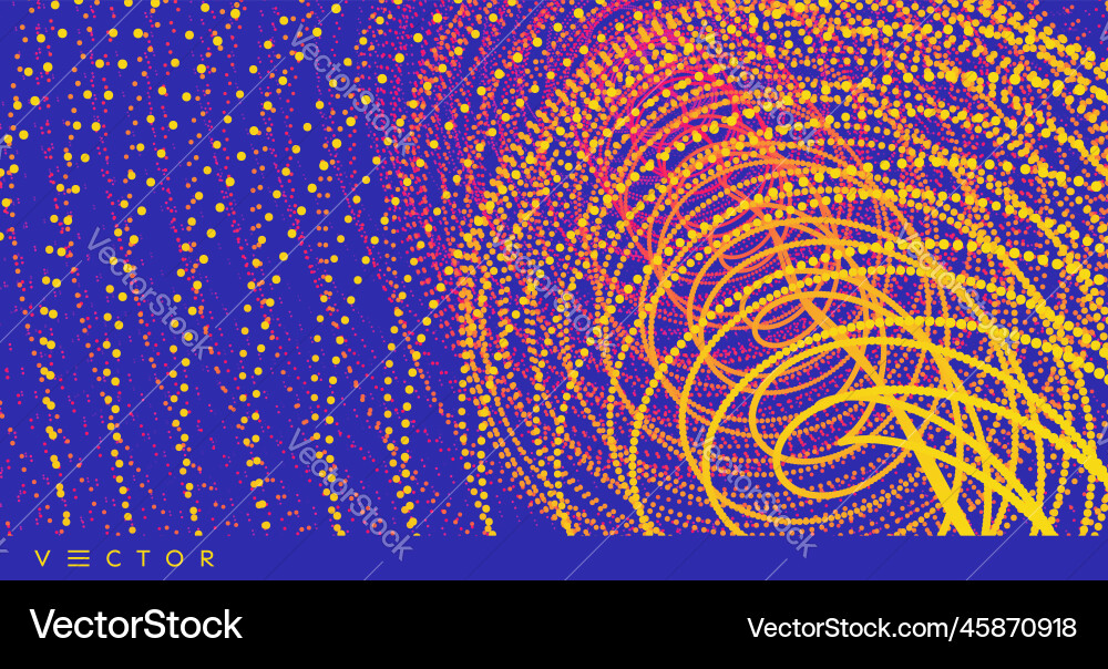 Array with dynamic particles swirl connected Array with dynamic particles swirl connected Vector Image