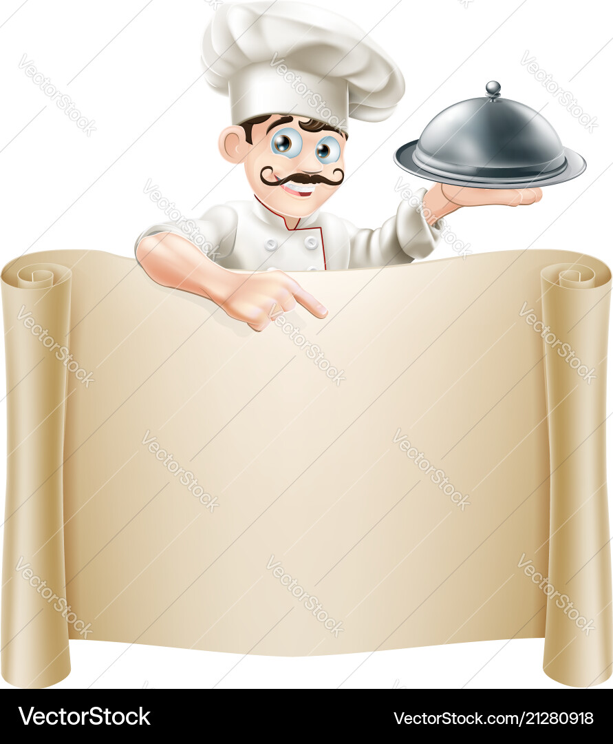 Chef menu scroll Chef menu scroll vector image