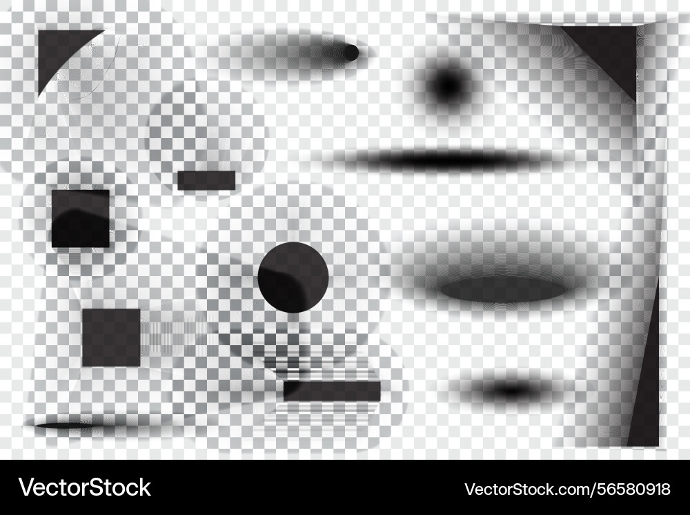 Circle drop shadows with blurred effect realistic Circle drop shadows with blurred effect realistic vector image