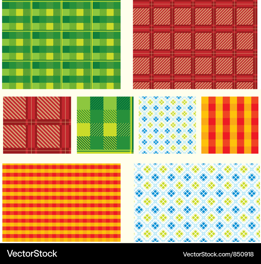 Classic Check Pattern Fabric Vector Image