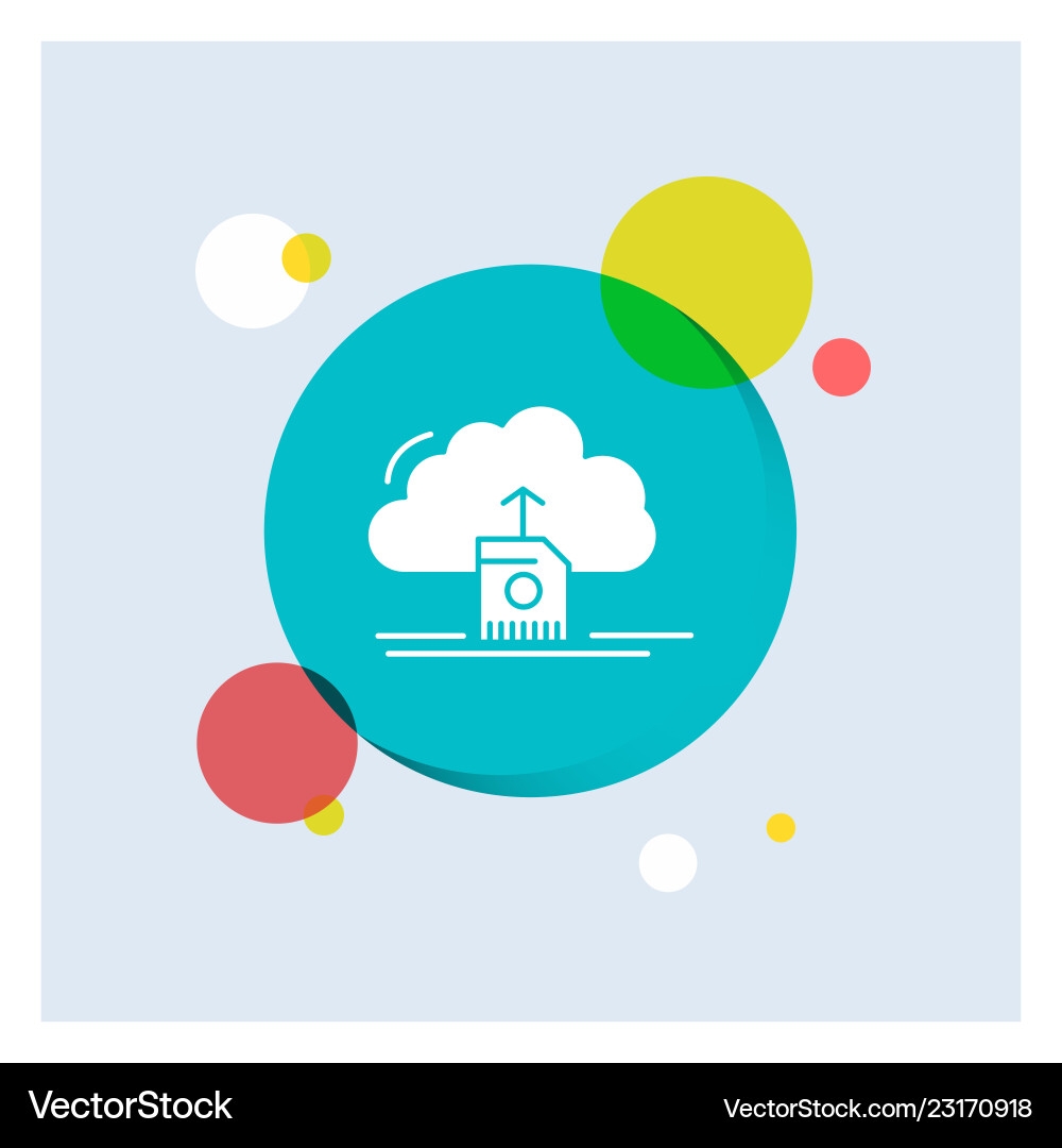 Cloud upload save data computing white glyph icon Cloud upload save data computing white glyph icon vector image