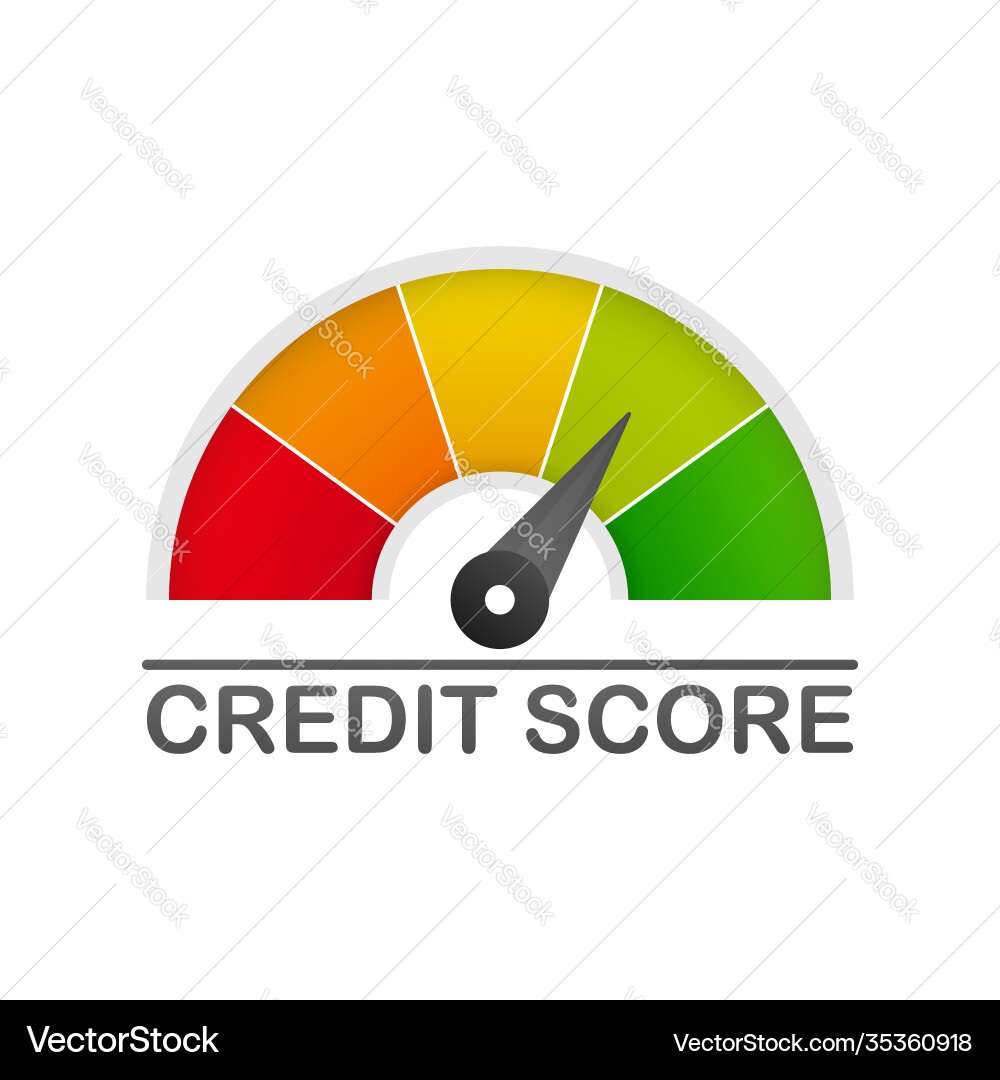Credit Score Meter with Pointer vector image
