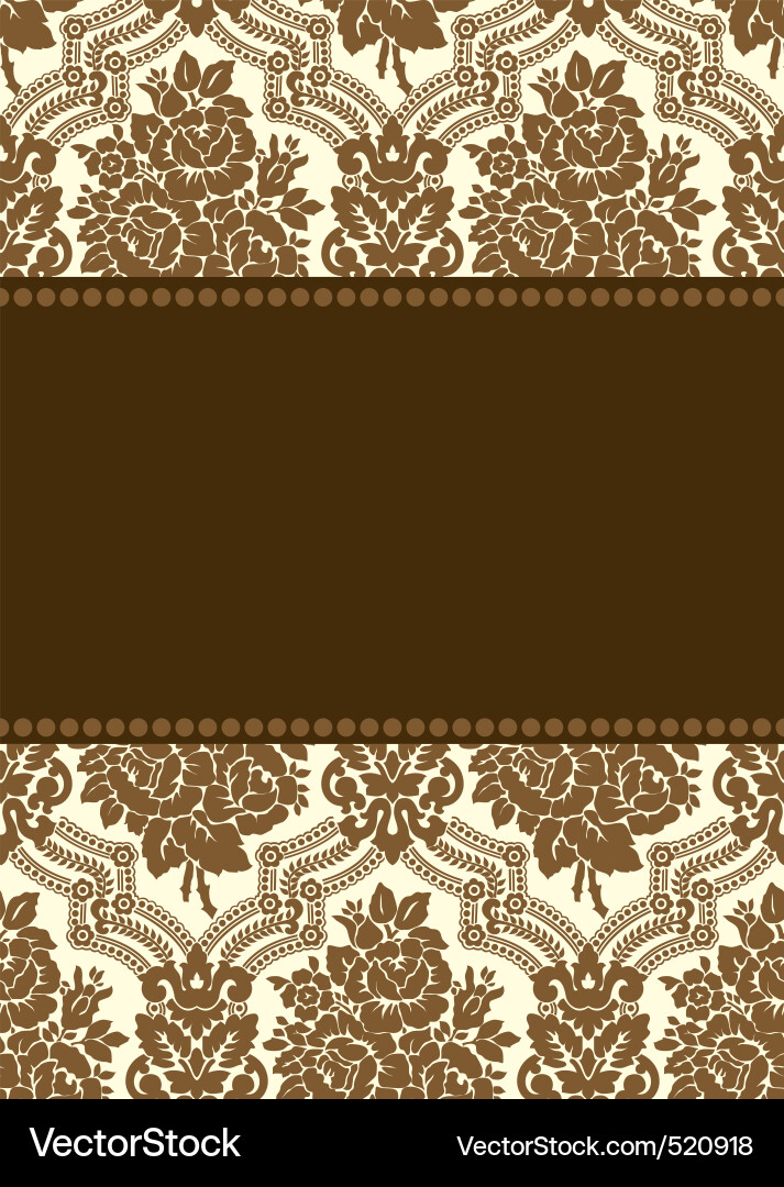 Damask frame Vector Image