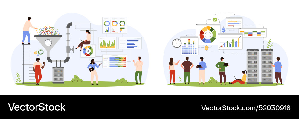 Data Analysis & Information Flow vector image
