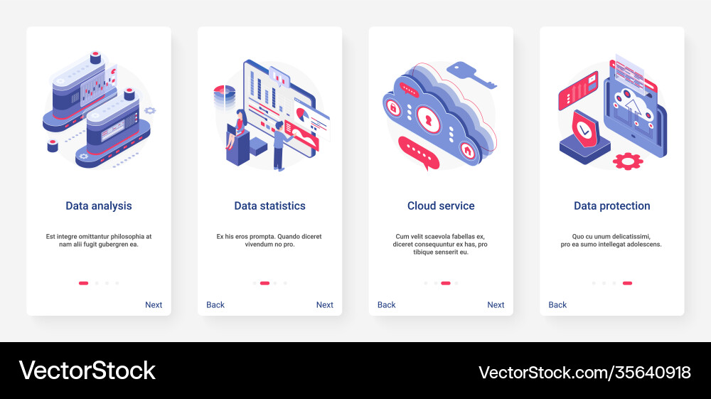 Data Analysis & Protection UI vector image