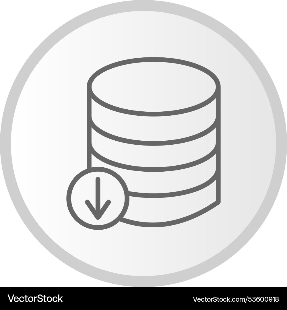 Database download line circle grey icon Vector Image