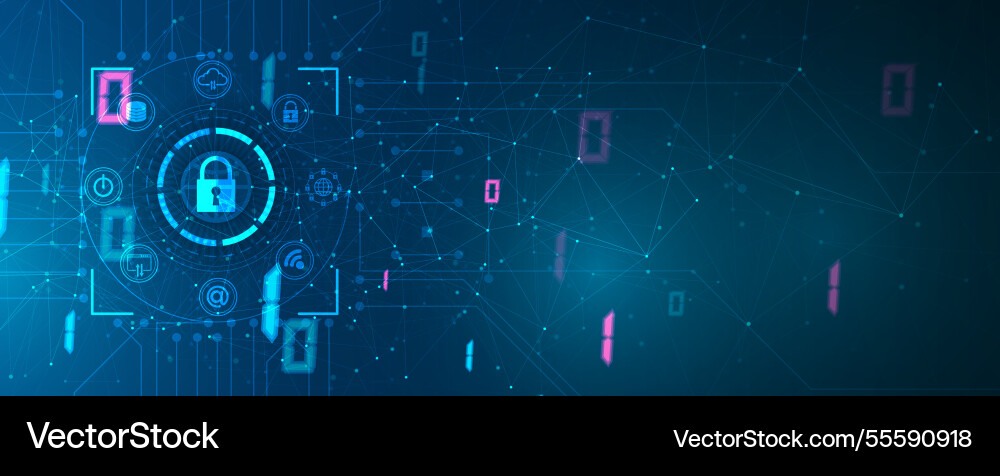 Digital lock protect data flow in global network Digital lock protect data flow in global network vector image