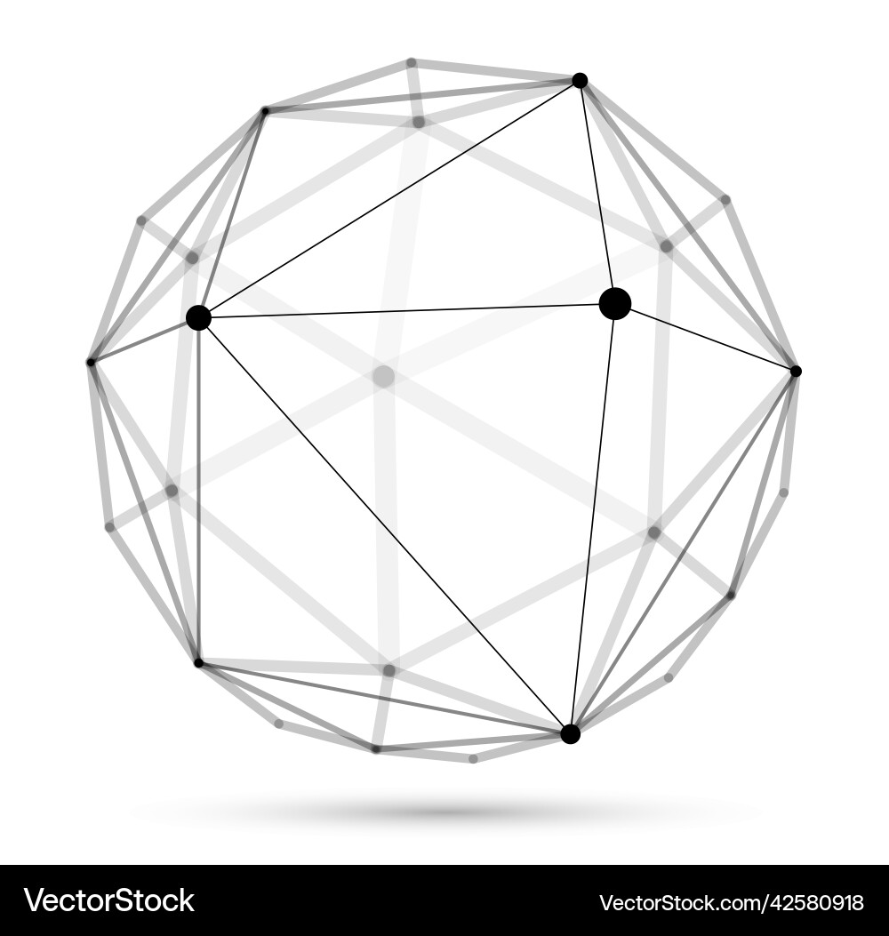 Dimensional lattice sphere abstraction 3d Vector Image