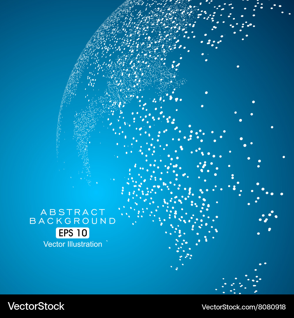 Dots three-dimensional map of the world abstract Vector Image