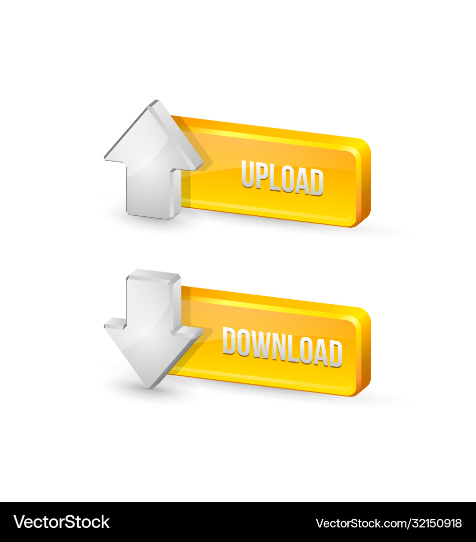 Download and upload buttons Download and upload buttons vector image