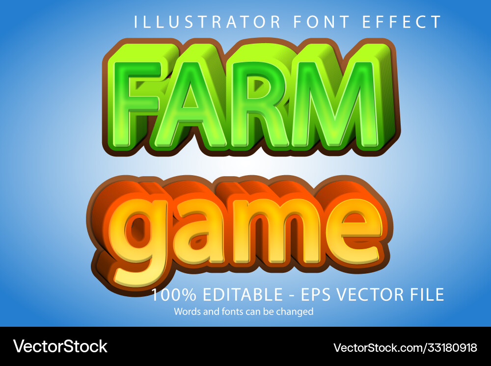 Editable text style effect typography template Editable text style effect typography template vector image