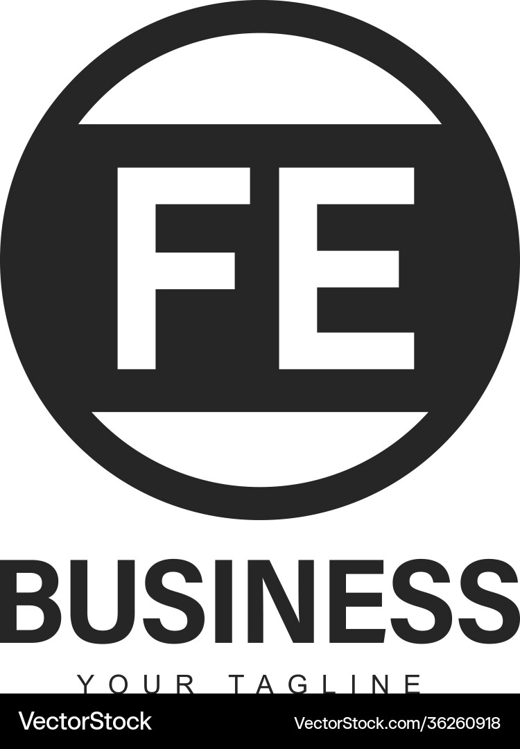 Fe initial a logo design with abstract style vector image