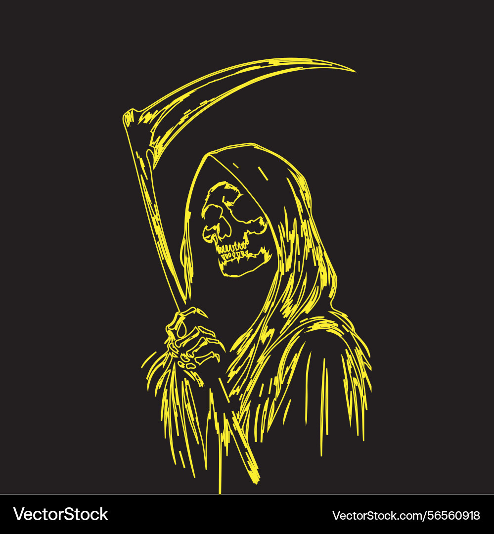 Ghost with sharp death tools in art Vector Image