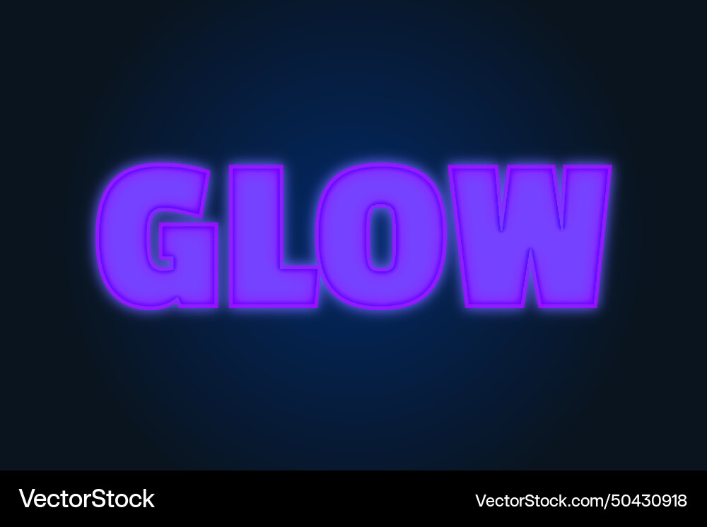 Glow editable text effect Glow editable text effect Vector Image